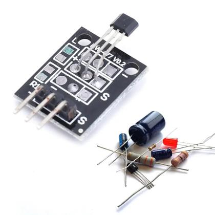 Imagem de Módulo Sensor Magnético Hall Padrão, Trabalho com Placa Arduino, Efeito Hall, KY-003 A3144, 1-10Pcs