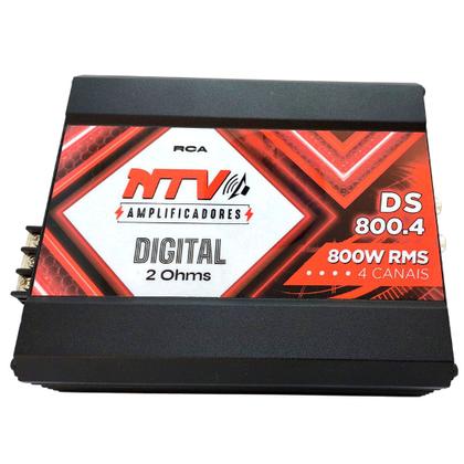 Imagem de MÓDULO SOM NTV DS800.4 DIGITAL 800W RMS 4 CANAIS 2 OHMS amplificador de potencia com entrada RCA para som automotivo