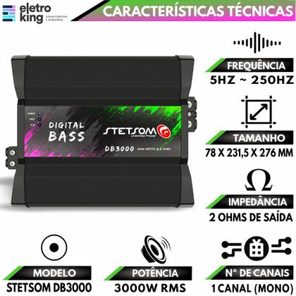 Imagem de Módulo Stetsom Db 3000 Digital Bass 2 Ohms 1 Canal 3000w