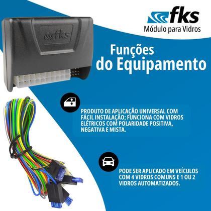 Imagem de Módulo Subida De Vidro Elétrico 4 Portas Universal Fks