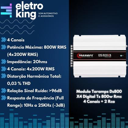 Imagem de Modulo Taramps Ds800 X4 Digital Ts 800w Rms 4 Canais  2 Rc