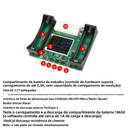 Imagem de Módulo Testador De Capacidade De Bateria De Lítio 18650 MAh MWh Detector Digital De Potência