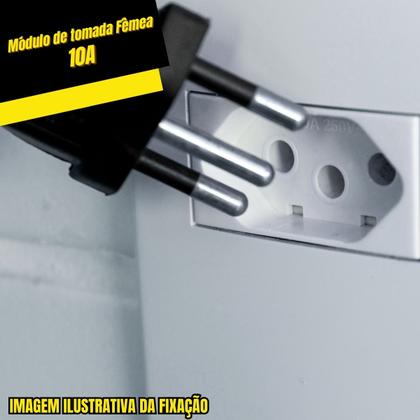 Imagem de Modulo Tomada 10a Amperes Embutir Fêmea 3 Pinos 10 Unidades