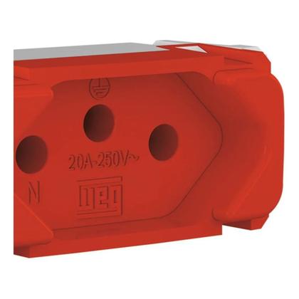 Imagem de Módulo Tomada 20A 2P+T 250V Vermelho WEG