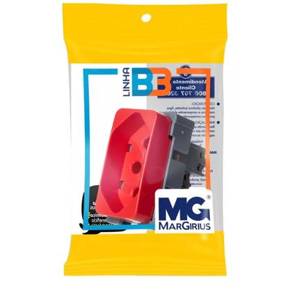 Imagem de Módulo Tomada 20A  2P + T  Vermelho 19488 - Margirius