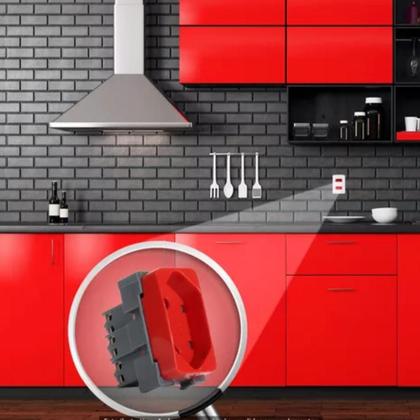 Imagem de Módulo Tomada 20A  2P + T  Vermelho 19488 - Margirius