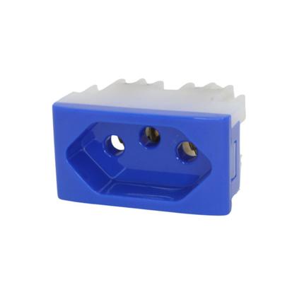 Imagem de Modulo tomada 2p + t 10a 250v azul pezzi c/10 unid