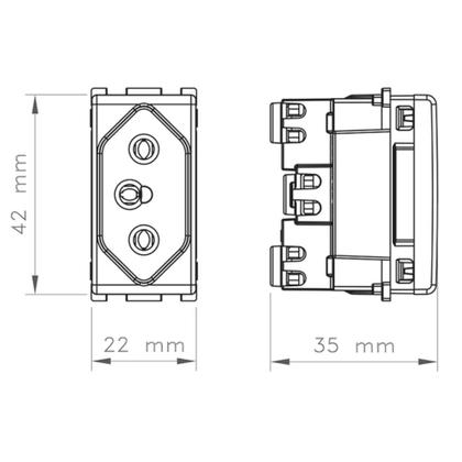 Imagem de Módulo Tomada 2P+T 10A 250V Branca Tramontina