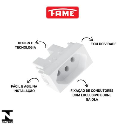 Imagem de Módulo Tomada 2p+t 10a/250v Branco Fame Elegance