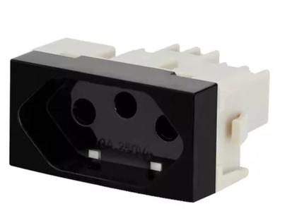 Imagem de Módulo Tomada 2P+T 10A 250V Clean Margirius Preto Fosco Ebony