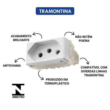 Imagem de Módulo Tomada 2p+T 10a/250v LIZ/LUX² Branco Tramontina 57115/030