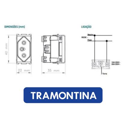 Imagem de Módulo Tomada 2p+T 10a/250v LIZ/LUX² Branco Tramontina 57115/030