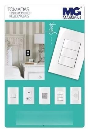 Imagem de Módulo Tomada 2P+T 10A 250V Sleek Margirius Branco