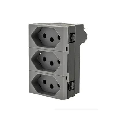 Imagem de Módulo Tomada 2P+T 10A Cinza Tríplex Pial Plus+ 615043CZ+