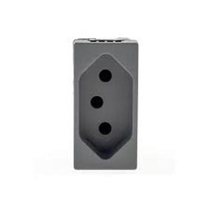 Imagem de Modulo Tomada 2P+T 10A Pial Plus+ Legrand Cinza Acetinado