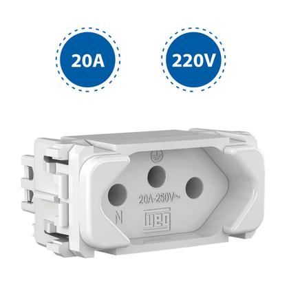 Imagem de Módulo Tomada 2P+T 20A 250V Branco Weg Compose