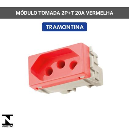 Imagem de Módulo Tomada 2p+T 20a/250v Vermelha LIZ/LUX² Tramontina 57115/039
