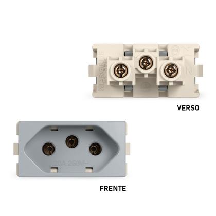 Imagem de Módulo Tomada 2p+t 20a Cinza Sleek Colors Margirius