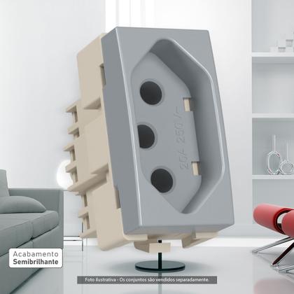 Imagem de Módulo Tomada 2p+t 20a Cinza Sleek Colors Margirius