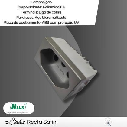 Imagem de Módulo Tomada 2p+t 20a Recta Satin Prata - B.lux