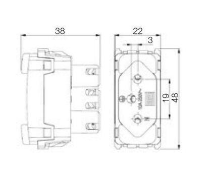 Imagem de Módulo Tomada 2P + T 250V - 20A - Composé Vermelho - 13203152 - WEG