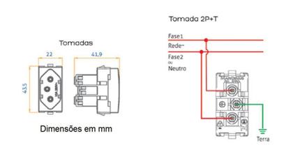 Imagem de Modulo tomada br padrao brasil 2p+t 20a-250v br linha sleek - Margirius