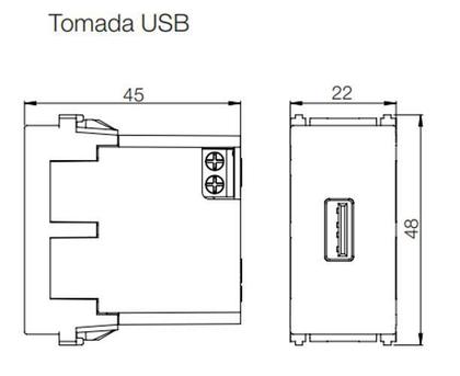 Imagem de Módulo Tomada Carregador Keystone Usb Preto Weg Refinatto