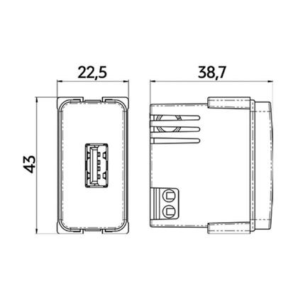 Imagem de Módulo Tomada Carregador Usb-C Margirius B3 2A 10W Preto Ebo