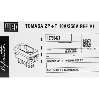 Imagem de Modulo Tomada de Energia 2P+T Refinatto 10A Weg Preto