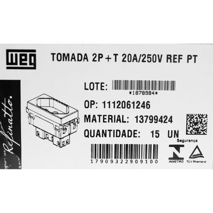 Imagem de Modulo Tomada de Energia 2P+T Refinatto 20A Weg Preto