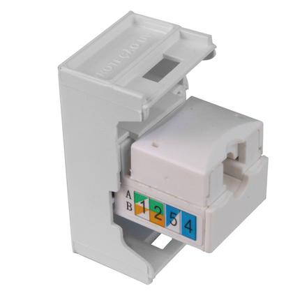 Imagem de Módulo Tomada de Rede RJ45 Cat6 8 Fios Linha Slim Ilumi - 81641