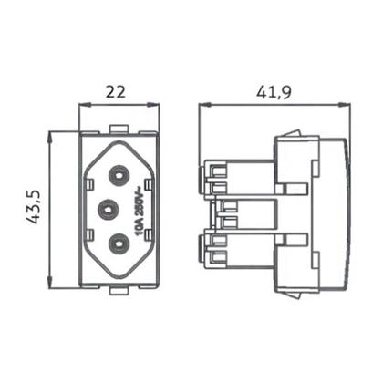 Imagem de Módulo Tomada MarGirius Sleek 2P+T 10A Branco