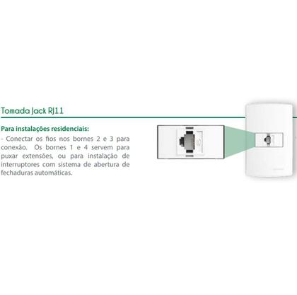 Imagem de Módulo Tomada RJ11 4 Vias Branco Gracia 85316 Alumbra
