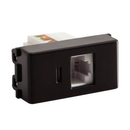 Imagem de Módulo Tomada RJ45 CAT6 Grafite LIZ 57215056 TRAMONTINA