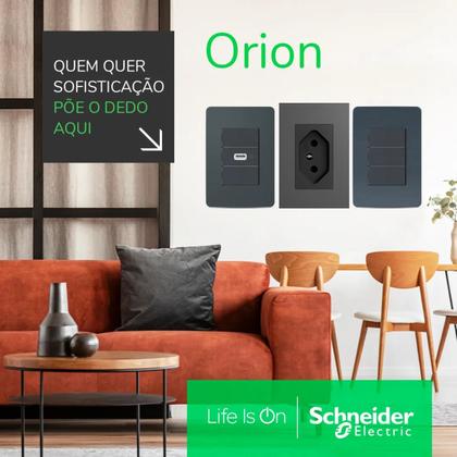 Imagem de Módulo Tomada Schneider Orion 2p+t 250v 10a Grafite Preto