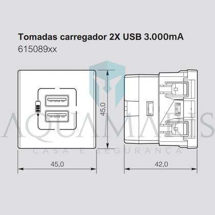 Imagem de Módulo Tomada USB-C 30W PD PIAL Plus+ Cinza Parede 615098CZ