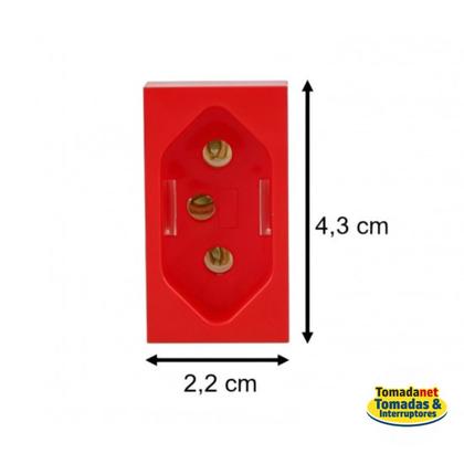 Imagem de Módulo Tomada Vermelha 2p+T 20a/250v Fame Evidence/Modulare/Blanc+