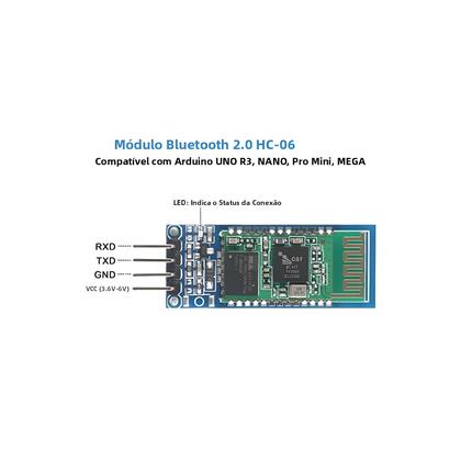 Imagem de Módulo Transceptor Bluetooth RF HC06 HC-06 Serial Sem Fio 4 Pinos RS232 TTL Para Arduino