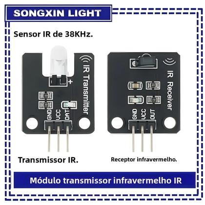 Imagem de Módulo Transmissor E Receptor Infravermelho IR 38kHz Sensor Digital Para Arduino Bloco De Construção