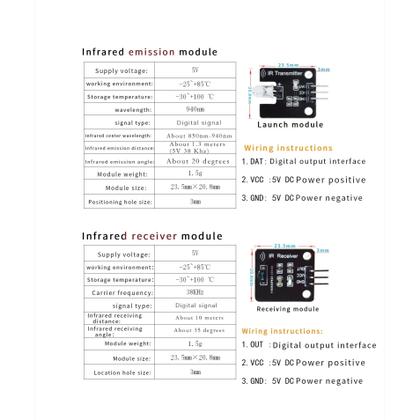 Imagem de Módulo Transmissor E Receptor Infravermelho IR 38kHz Sensor Digital Para Arduino Bloco De Construção
