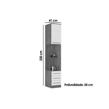 Imagem de Módulos de quarto Irlanda Armário Mesa de Cabeceira 71180K Irlanda c/ 1 Porta e 3 Gavetas Amendola/Branco - Demóbile