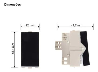 Imagem de Módulos Interruptor Simples Ebony Margirius 16811