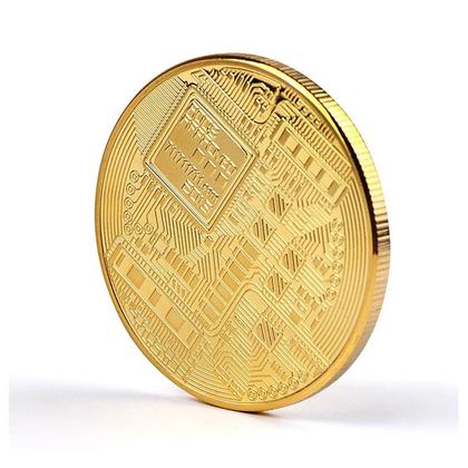 Imagem de  Moeda Física Bitcoin Dourada - Colecionadores Criptomoedas