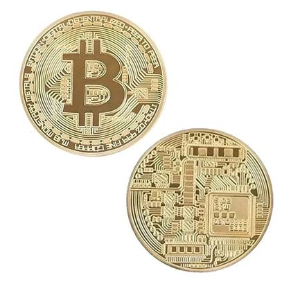 Imagem de  Moeda Física Bitcoin Dourada - Colecionadores Criptomoedas
