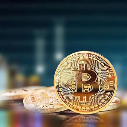 Imagem de  Moeda Física Bitcoin Dourada - Colecionadores Criptomoedas