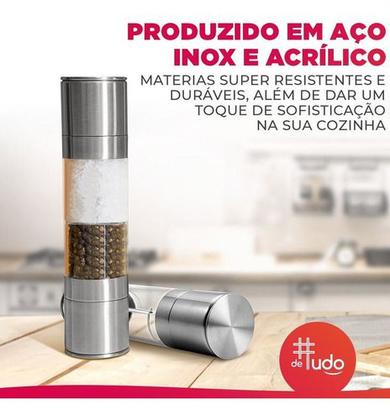 Imagem de Moedor 2 Em 1 Pimenta Sal Grosso Temperos Aço Inox