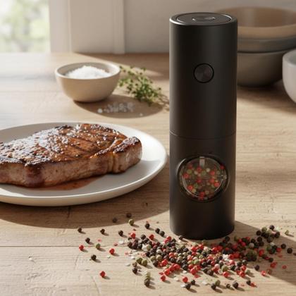 Imagem de Moedor à Pilha De Sal Pimenta Temperos Condimentos Automático Com Ajuste de Moagem Portátil Chef