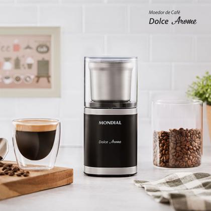 Imagem de Moedor de Café Dolce Arome Mondial Preto/Inox 180W - MCF-01-BI
