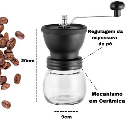 Imagem de Moedor De Café Gourmet Moinho de Cerâmica C/ Regulagem Do Pó