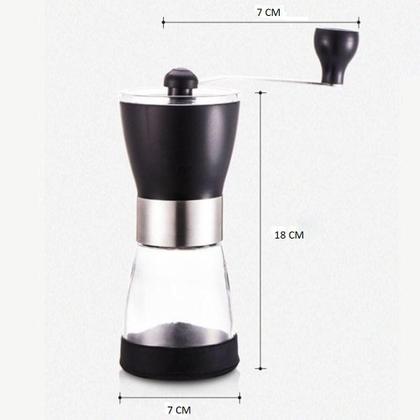 Imagem de Moedor De Café Manual Inox Vidro Moinho Grãos Mesa Luxo